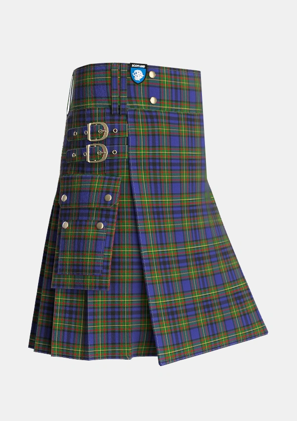 Utility_Gillies_1_Tartan_324_kilt_side_image_with_pleated_design_and_adjustable_buckles_for_men