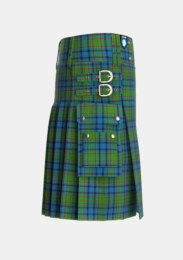 Utility_Gillies_2_Tartan_309_kilt_right_image_with_pleated_design_and_adjustable_buckles_for_men