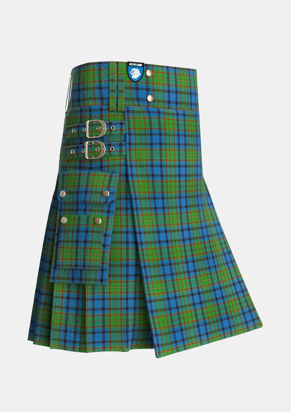 Utility_Gillies_2_Tartan_309_kilt_side_image_with_pleated_design_and_adjustable_buckles_for_men