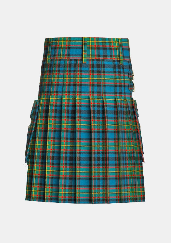 Utility_Gillies_tartan_324_kilt_back_image_with_pleated_design_and_adjustable_buckles_for_men