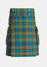 Utility_Gillies_tartan_324_kilt_front_image_with_pleated_design_and_adjustable_buckles_for_men