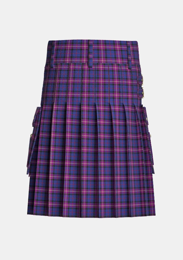 Utility_Gilmour_tartan_kilt_back_image_with_pleated_design_and_adjustable_buckles_for_men