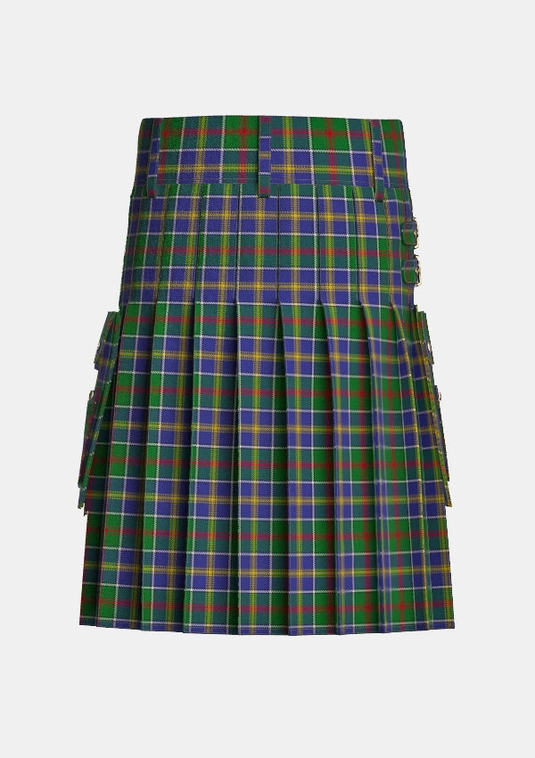 Utility_Glasgow_City_of_Culture_Tartan_4994_kilt_back_image_with_pleated_design_and_adjustable_buckles_for_men