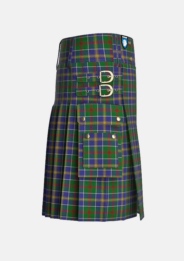 Utility_Glasgow_City_of_Culture_Tartan_4994_kilt_right_image_with_pleated_design_and_adjustable_buckles_for_men