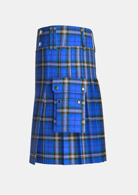 Utility_Glasgow_University_Tartan_kilt_left_image_with_pleated_design_and_adjustable_buckles_for_men