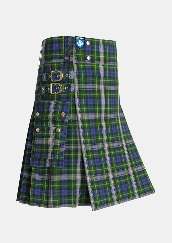 Utility_Gordon_Dress_2_Tartan_305_kilt_side_image_with_pleated_design_and_adjustable_buckles_for_men