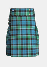 Utility_Graham_of_Menteith_Ancient_Tartan_kilt_front_image_with_pleated_design_and_adjustable_buckles_for_men