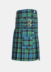 Utility_Graham_of_Menteith_Ancient_Tartan_kilt_right_image_with_pleated_design_and_adjustable_buckles_for_men