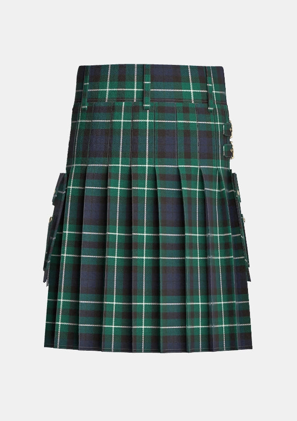 Utility_Graham_of_Montrose_Modern_Tartan_kilt_back_image_with_pleated_design_and_adjustable_buckles_for_men