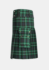 Utility_Graham_tartan_kilt_left_image_with_pleated_design_and_adjustable_buckles_for_men