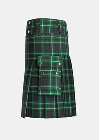 Utility_Graham_tartan_kilt_left_image_with_pleated_design_and_adjustable_buckles_for_men