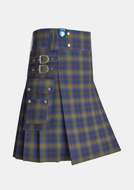 Utility_Grampian_Tartan_2151_kilt_side_image_with_pleated_design_and_adjustable_buckles_for_men