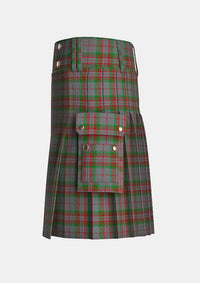 Utility_Gray_Tartan_2148_kilt_left_image_with_pleated_design_and_adjustable_buckles_for_men