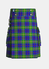 Utility_Greene_Tartan_4187_kilt_front_image_with_pleated_design_and_adjustable_buckles_for_men