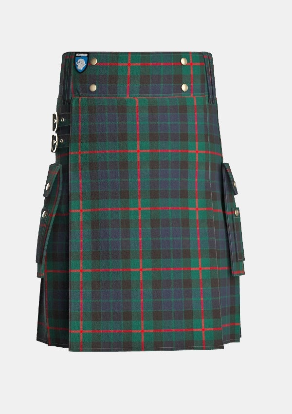 Utility_Gunn_Modern_Tartan_kilt_front_image_with_pleated_design_and_adjustable_buckles_for_men