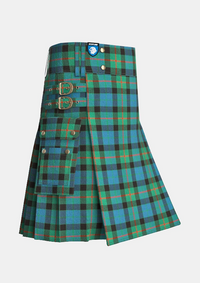 Utility_Gunn_Tartan_kilt_side_image_with_pleated_design_and_adjustable_buckles_for_men