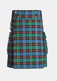 Utility_Guthrie_Tartan_kilt_front_image_with_pleated_design_and_adjustable_buckles_for_men