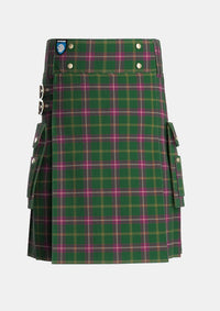 Utility_Hall_from_Springbrook_and_Newtown_Personal_Tartan_2619_kilt_front_image_with_pleated_design_and_adjustable_buckles_for_men