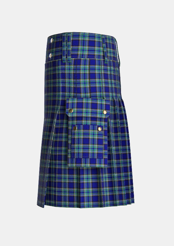 Utility_Hall_tartan_11754_kilt_left_image_with_pleated_design_and_adjustable_buckles_for_men