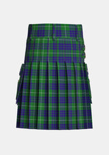 Utility_Hamilton_Green_Hunting_Tartan_139_kilt_back_image_with_pleated_design_and_adjustable_buckles_for_men
