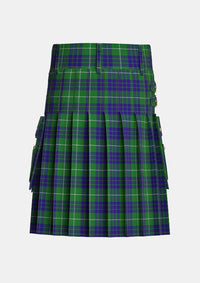 Utility_Hamilton_Green_Hunting_Tartan_139_kilt_back_image_with_pleated_design_and_adjustable_buckles_for_men