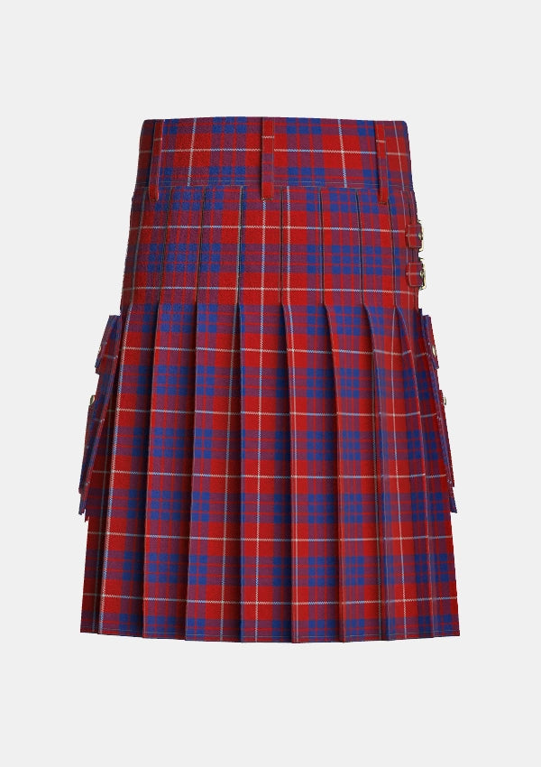 Utility_Hamilton_Tartan_kilt_back_image_with_pleated_design_and_adjustable_buckles_for_men