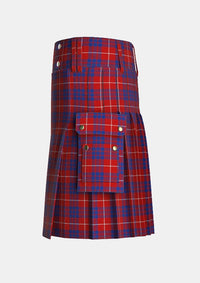 Utility_Hamilton_Tartan_kilt_left_image_with_pleated_design_and_adjustable_buckles_for_men