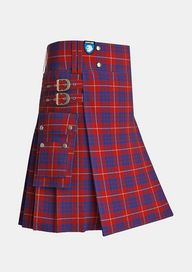 Utility_Hamilton_Tartan_kilt_side_image_with_pleated_design_and_adjustable_buckles_for_men
