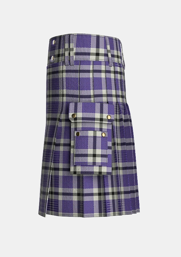 Utility_Hanna_Tartan_619_kilt_left_image_with_pleated_design_and_adjustable_buckles_for_men