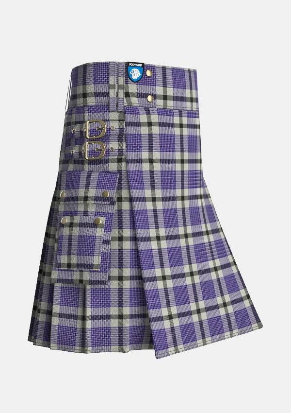 Utility_Hanna_Tartan_619_kilt_side_image_with_pleated_design_and_adjustable_buckles_for_men