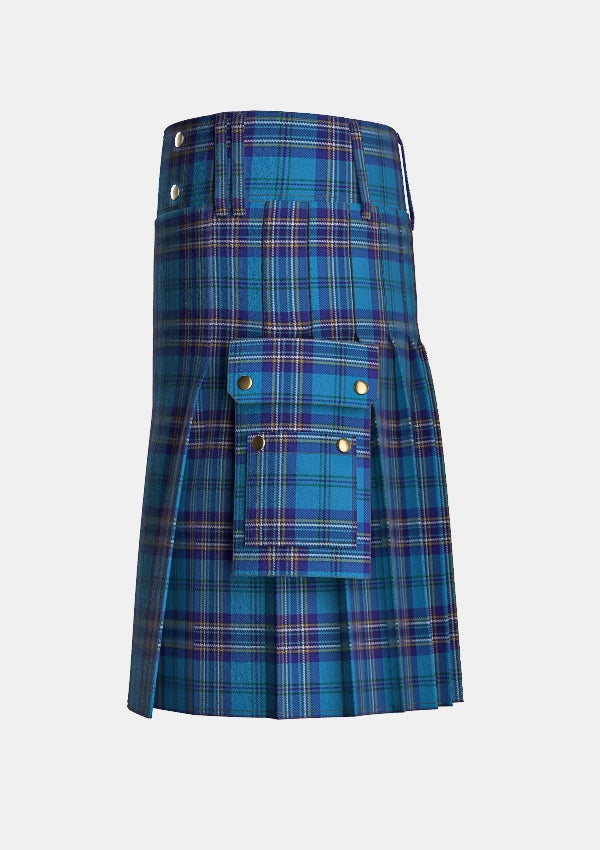 Utility_Harmony_Tartan_31_kilt_left_image_with_pleated_design_and_adjustable_buckles_for_men