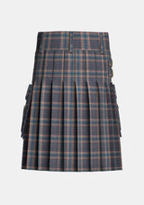 Utility_Harris_Mist_tartan_13674_kilt_back_image_with_pleated_design_and_adjustable_buckles_for_men