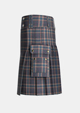 Utility_Harris_Mist_tartan_13674_kilt_left_image_with_pleated_design_and_adjustable_buckles_for_men