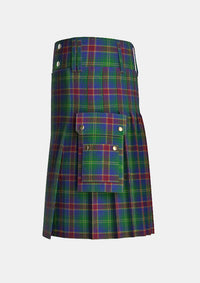 Utility_Hart_of_Scotland_Tartan_4093_kilt_left_image_with_pleated_design_and_adjustable_buckles_for_men