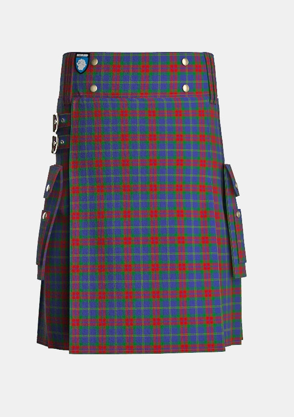 Utility_Harvey_Tartan_6848_kilt_front_image_with_pleated_design_and_adjustable_buckles_for_men