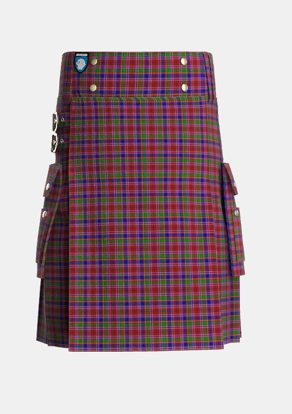 Utility_Haughdale_Tartan_5162_kilt_front_image_with_pleated_design_and_adjustable_buckles_for_men
