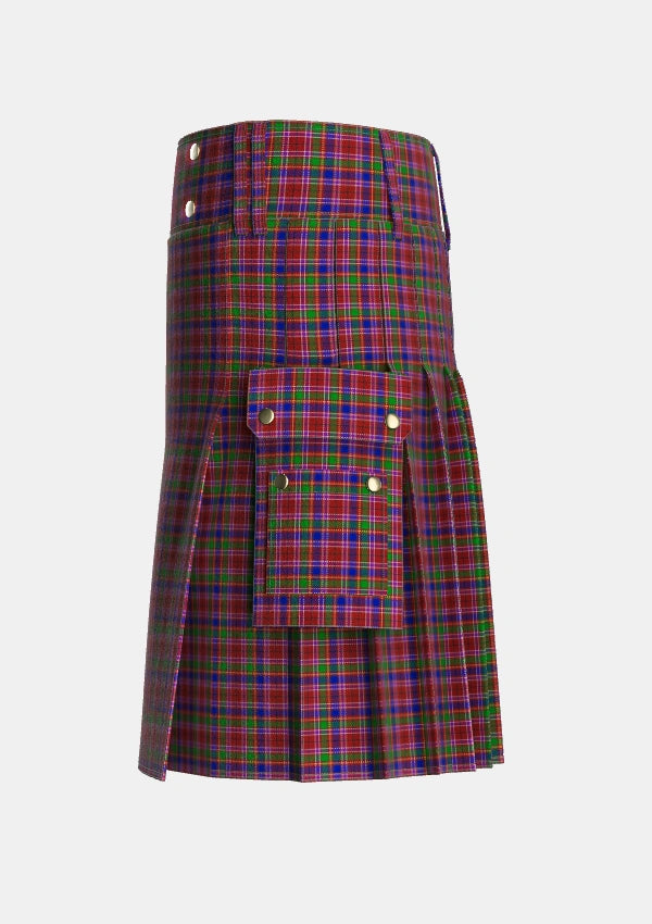 Utility_Haughdale_Tartan_5162_kilt_left_image_with_pleated_design_and_adjustable_buckles_for_men