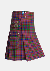 Utility_Haughdale_Tartan_5162_kilt_side_image_with_pleated_design_and_adjustable_buckles_for_men