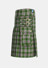 Utility_Hay_White_Dress_Tartan_1556_kilt_right_image_with_pleated_design_and_adjustable_buckles_for_men