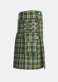 Utility_Hay_White_Dress_Tartan_1556_kilt_right_image_with_pleated_design_and_adjustable_buckles_for_men