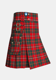 Utility_Hay_tartan_1555_kilt_side_image_with_pleated_design_and_adjustable_buckles_for_men