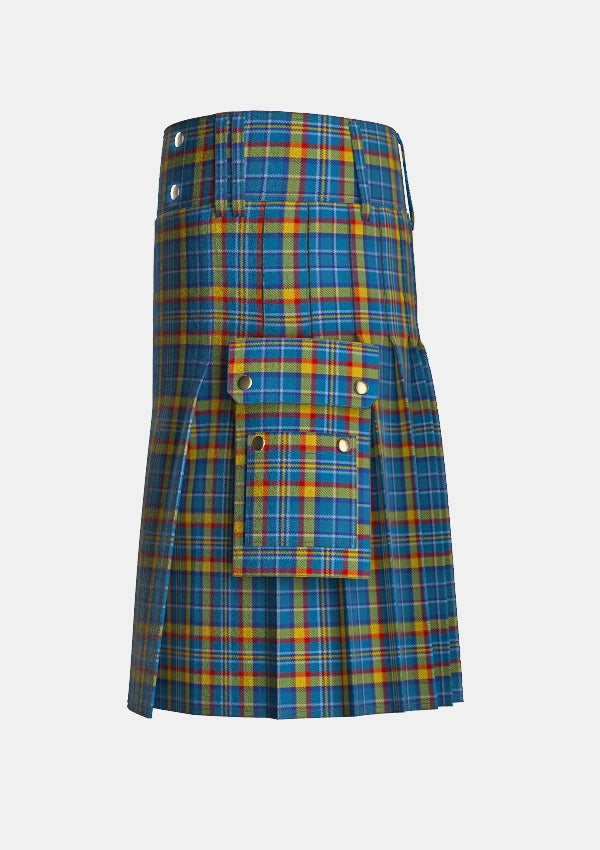 Utility_Healy_Tartan_6236_kilt_left_image_with_pleated_design_and_adjustable_buckles_for_men