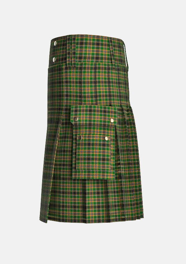 Utility_Hebrides_Tartan_5172_kilt_left_image_with_pleated_design_and_adjustable_buckles_for_men