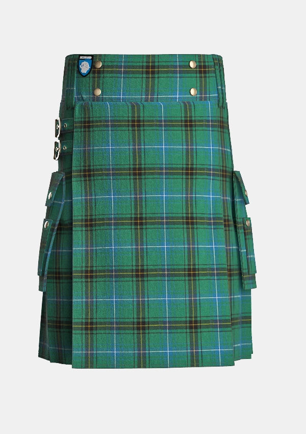 Utility_Henderson_kilt_front_image_with_pleated_design_and_adjustable_buckles_for_men