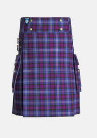 Utility_Heritage_of_Scotland_tartan_7300_kilt_front_image_with_pleated_design_and_adjustable_buckles_for_men