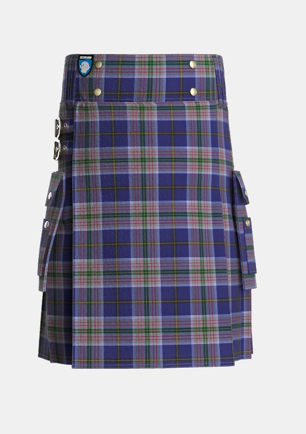 Utility_Heston_Tartan_4221_kilt_front_image_with_pleated_design_and_adjustable_buckles_for_men