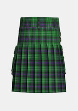 Utility_Hibs_tartan_kilt_back_image_with_pleated_design_and_adjustable_buckles_for_men