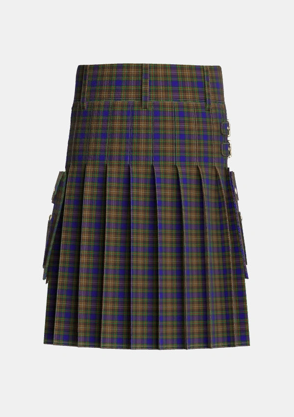 Utility_Highfield_Hunting_Tartan_4182_kilt_back_image_with_pleated_design_and_adjustable_buckles_for_men