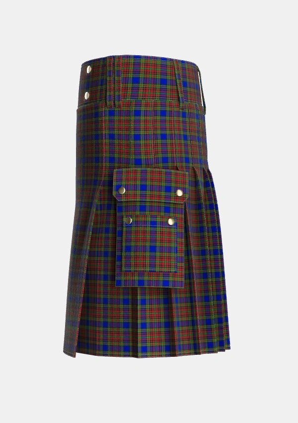 Utility_Highfield_Tartan_5186_kilt_left_image_with_pleated_design_and_adjustable_buckles_for_men