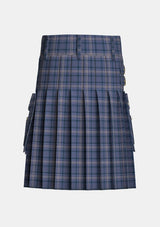 Utility_Highland_Sky_tartan_6825_kilt_back_image_with_pleated_design_and_adjustable_buckles_for_men